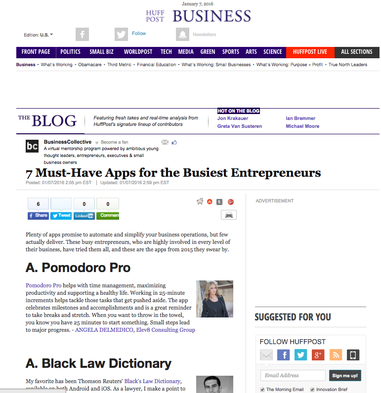 Elev8 Consulting Group CEO and Founder Angela Delmedico Featured in the Huffington Post